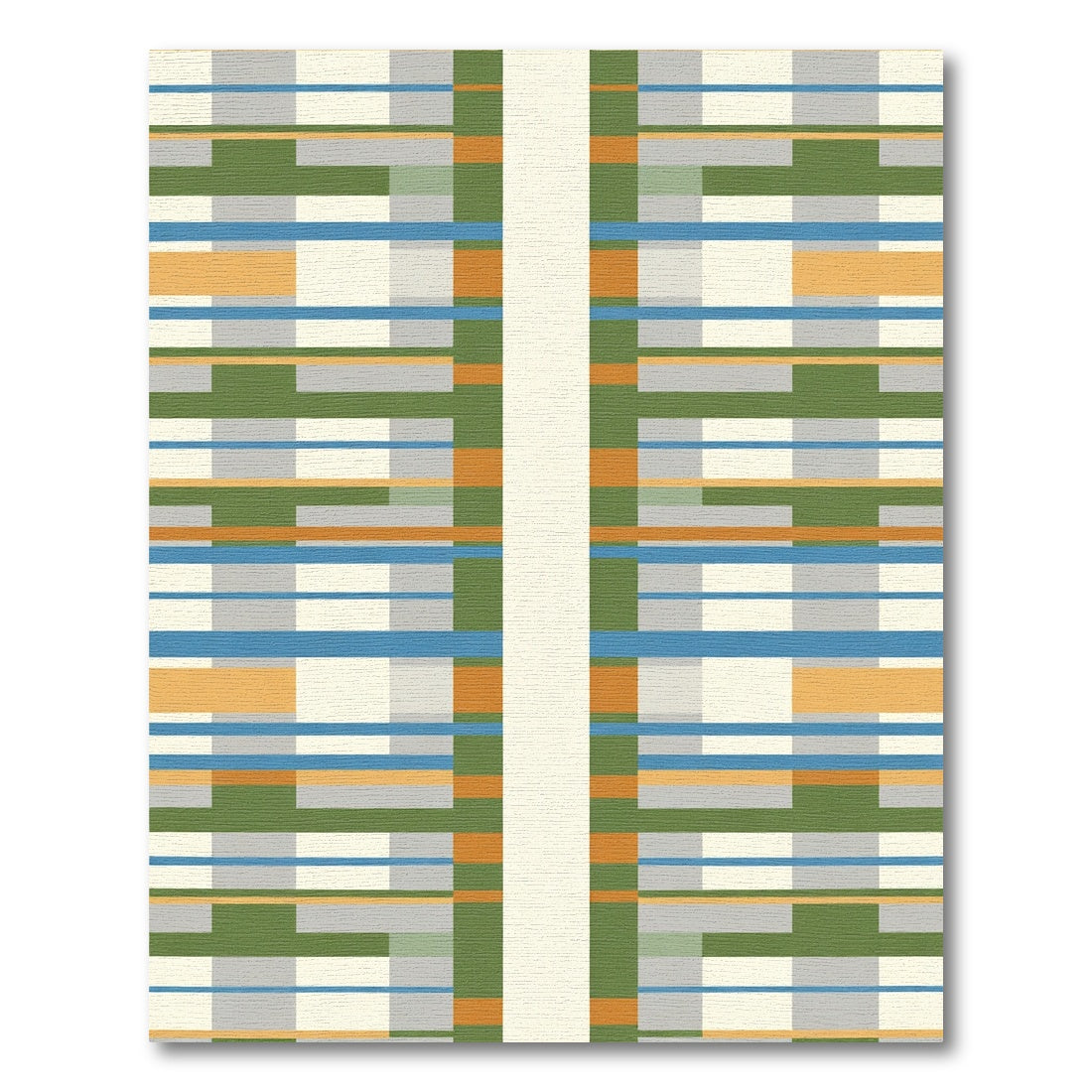 Striped Geometric Cream Blue Green Orange Rug
