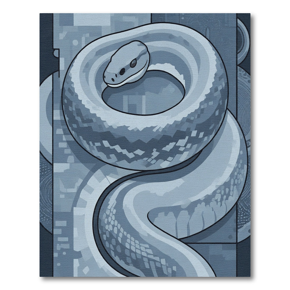 Serpentine Slate Geometric Serpent Rug