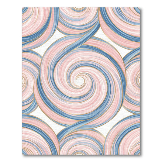 Pink Blue Swirl Spiral Area Rug