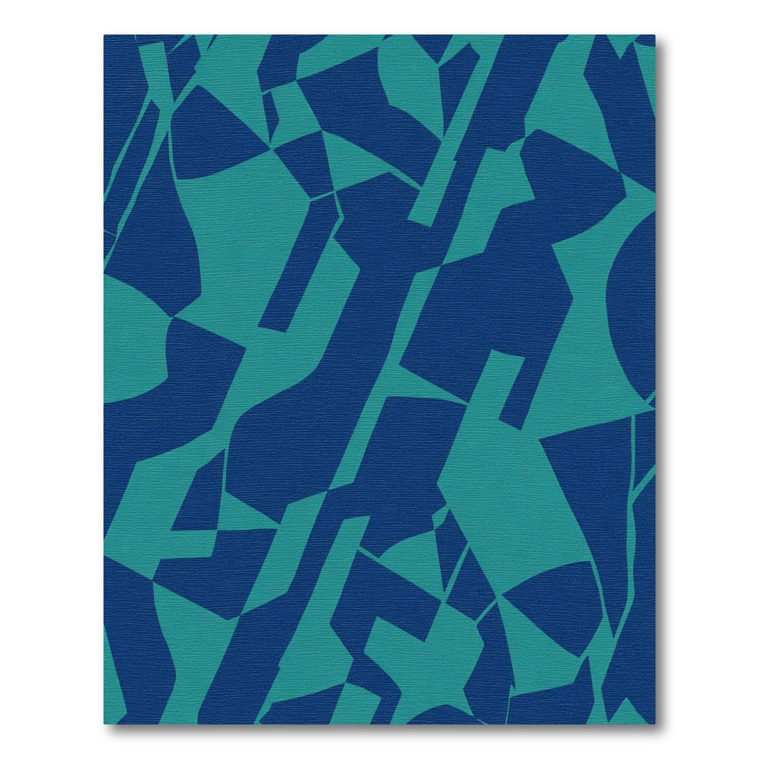 Deep Blue Teal Abstract Geometric Shapes Rug