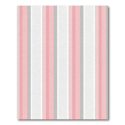 Soft Pastel Pink Gray Stripe Rug