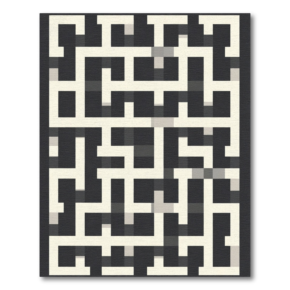 Modern Cream Maze Geometric Rug