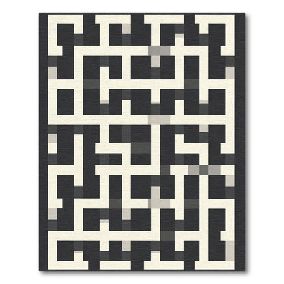 Modern Cream Maze Geometric Rug