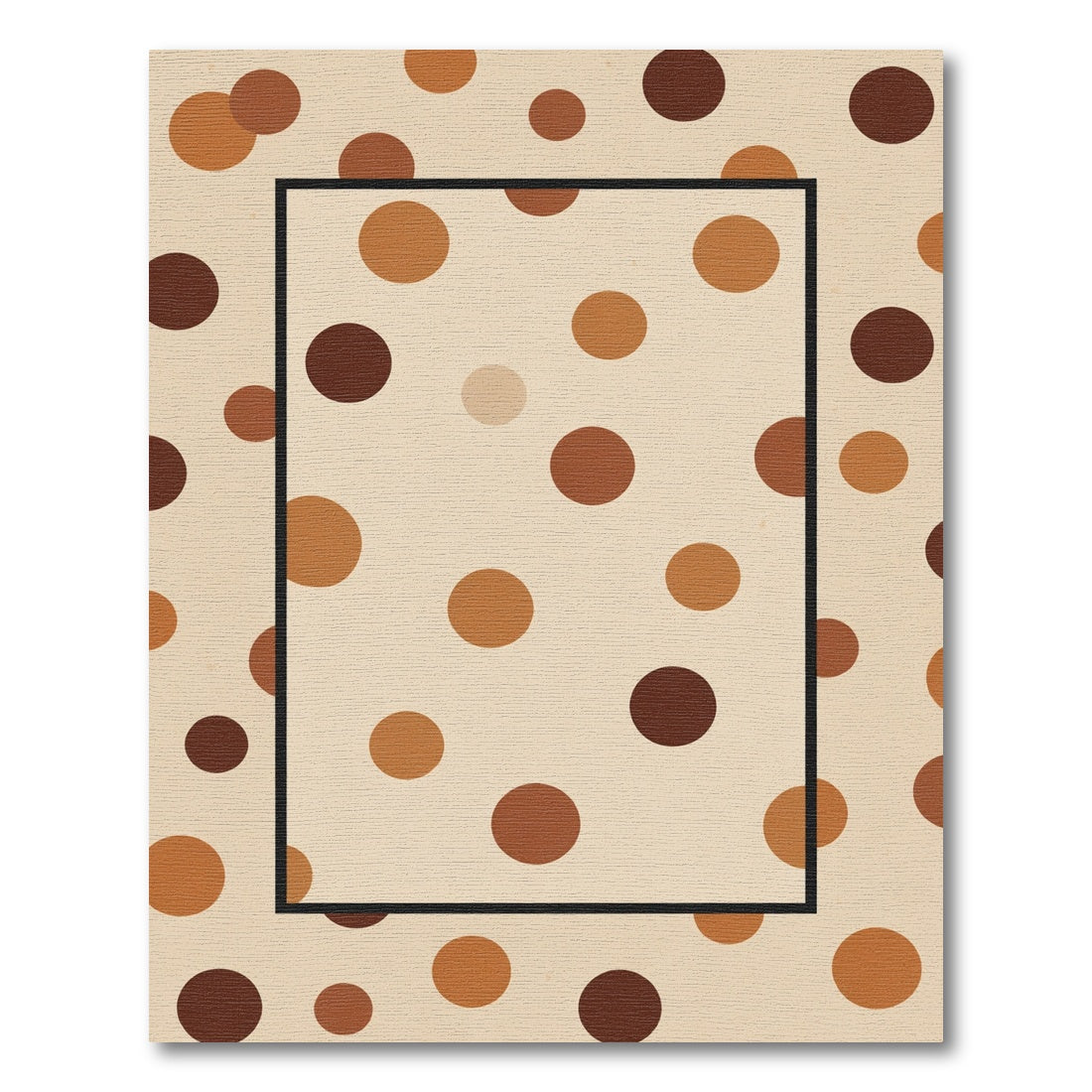 Earthy Brown Circles Bordered Rug