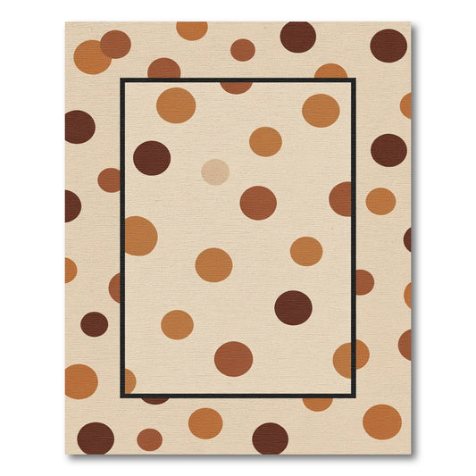 Earthy Brown Circles Bordered Rug