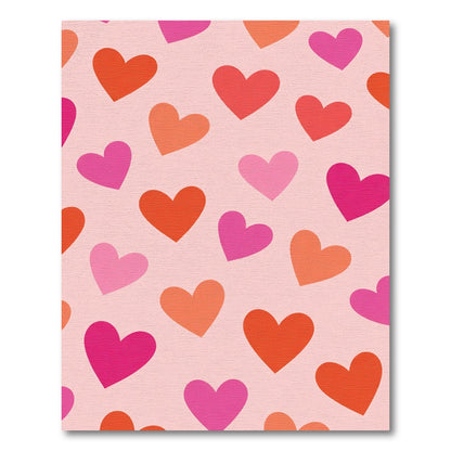 Pink Heart Gradient Scatter Rug
