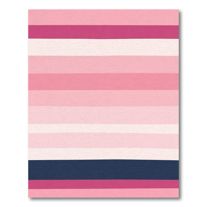 Pink Navy Stripe Gradient Rug