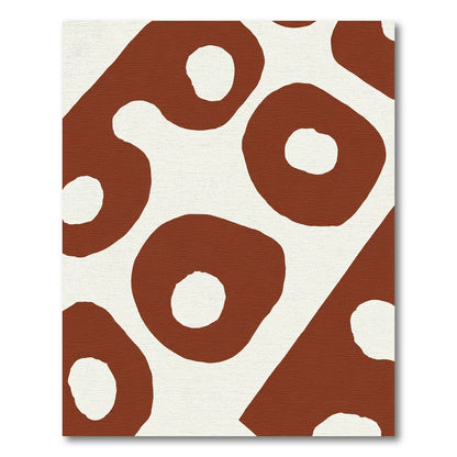 Terracotta Abstract Organic Circles Rug