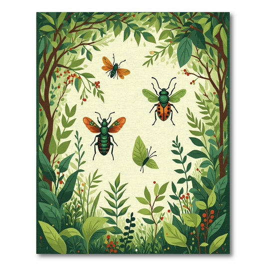 Whimsical Woodland Insect Garden Rug