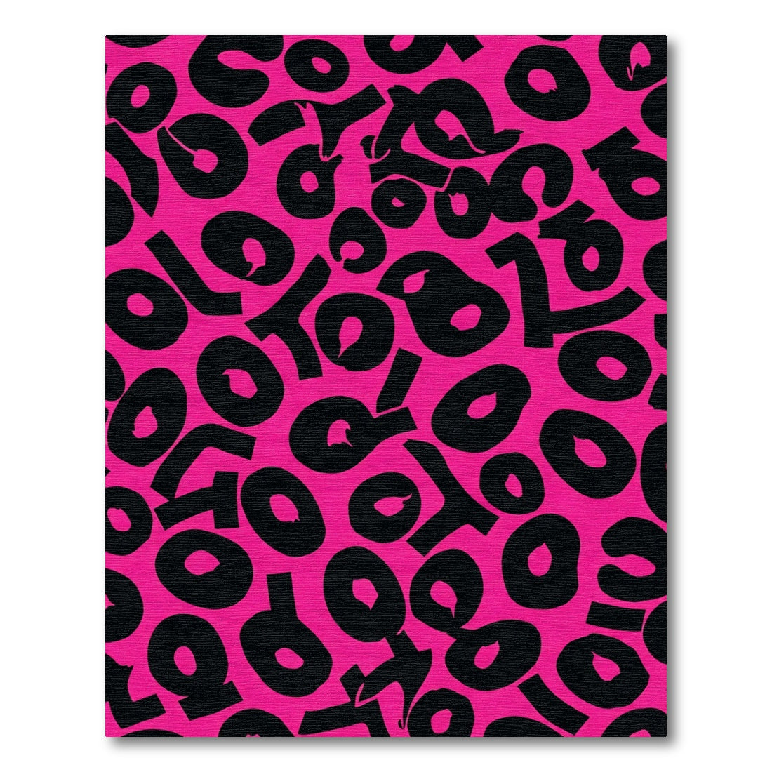 Vibrant Pink Black Abstract Spots Rug