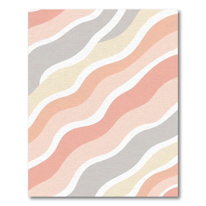 Soft Pastel Wavy Diagonal Lines Rug