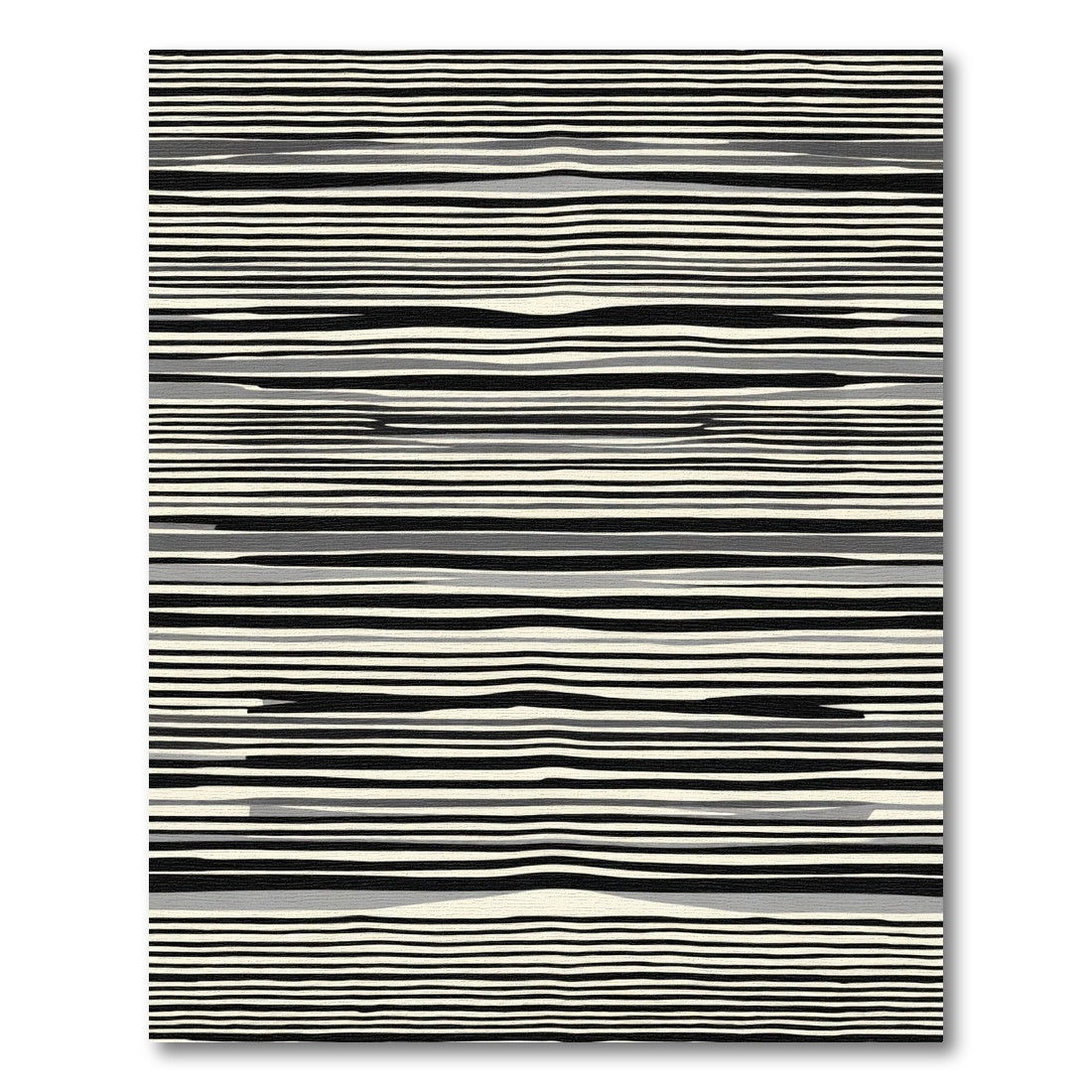 Black and White Wavy Stripe Rug