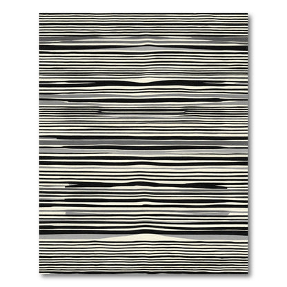 Black and White Wavy Stripe Rug
