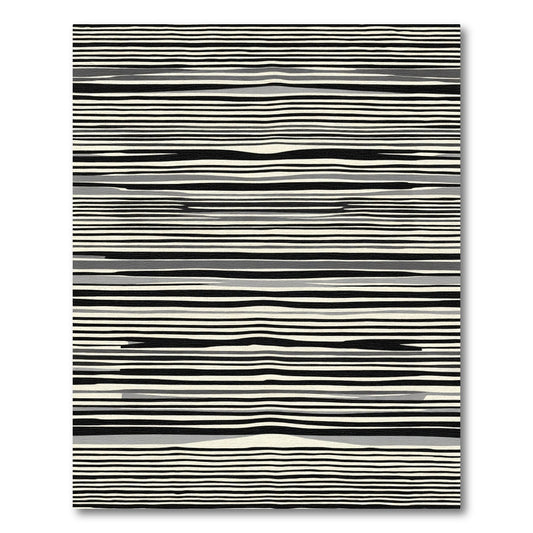 Black and White Wavy Stripe Rug