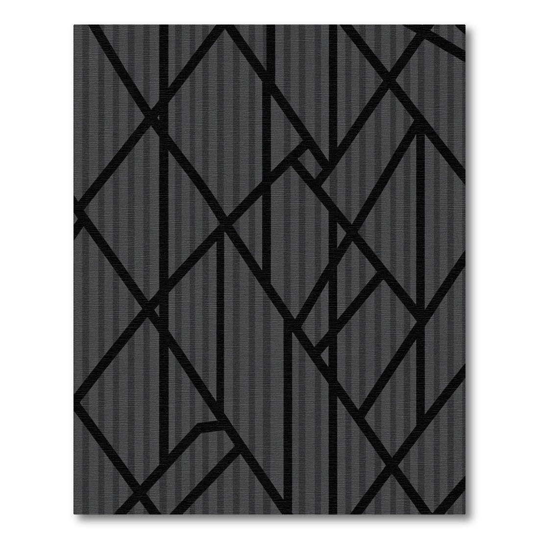 Dark Gray Geometric Intersecting Lines Rug