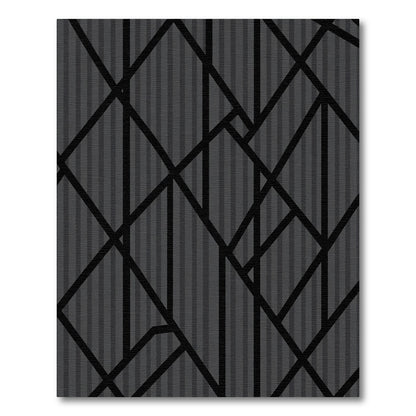 Dark Gray Geometric Intersecting Lines Rug