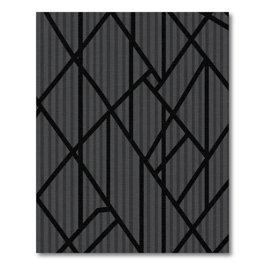 Dark Gray Geometric Intersecting Lines Rug