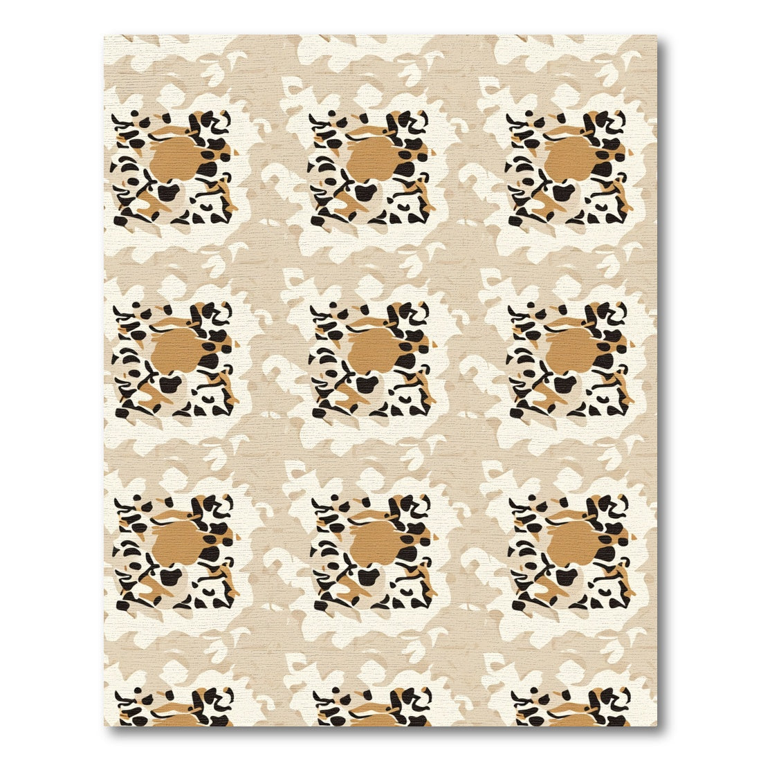 Tan Ochre Abstract Leopard Spots Rug