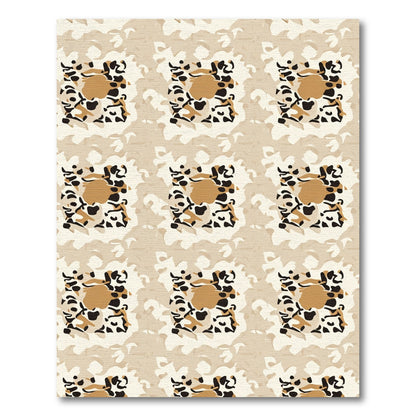 Tan Ochre Abstract Leopard Spots Rug