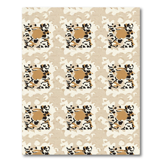 Tan Ochre Abstract Leopard Spots Rug