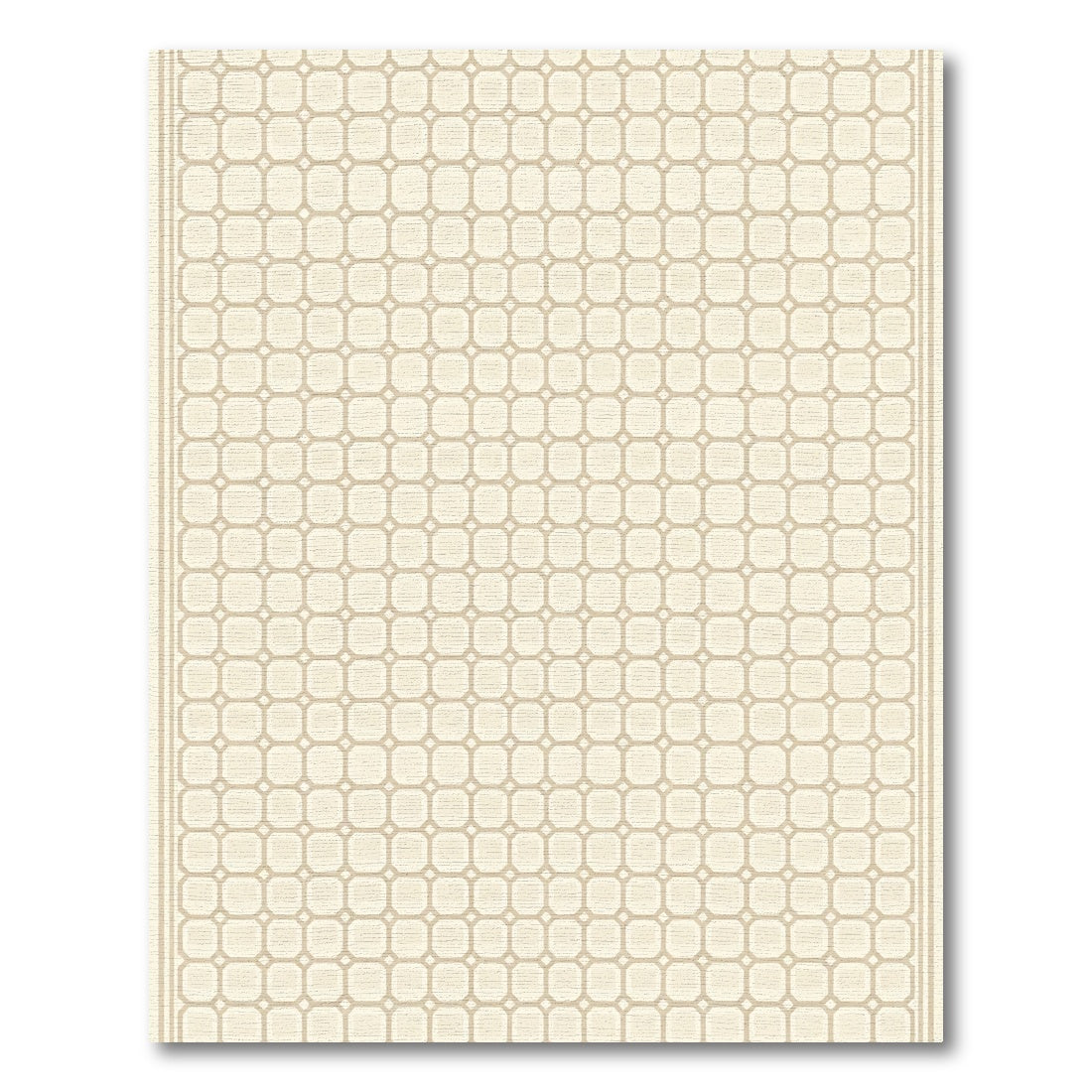 Classic Beige Geometric Octagon Rug