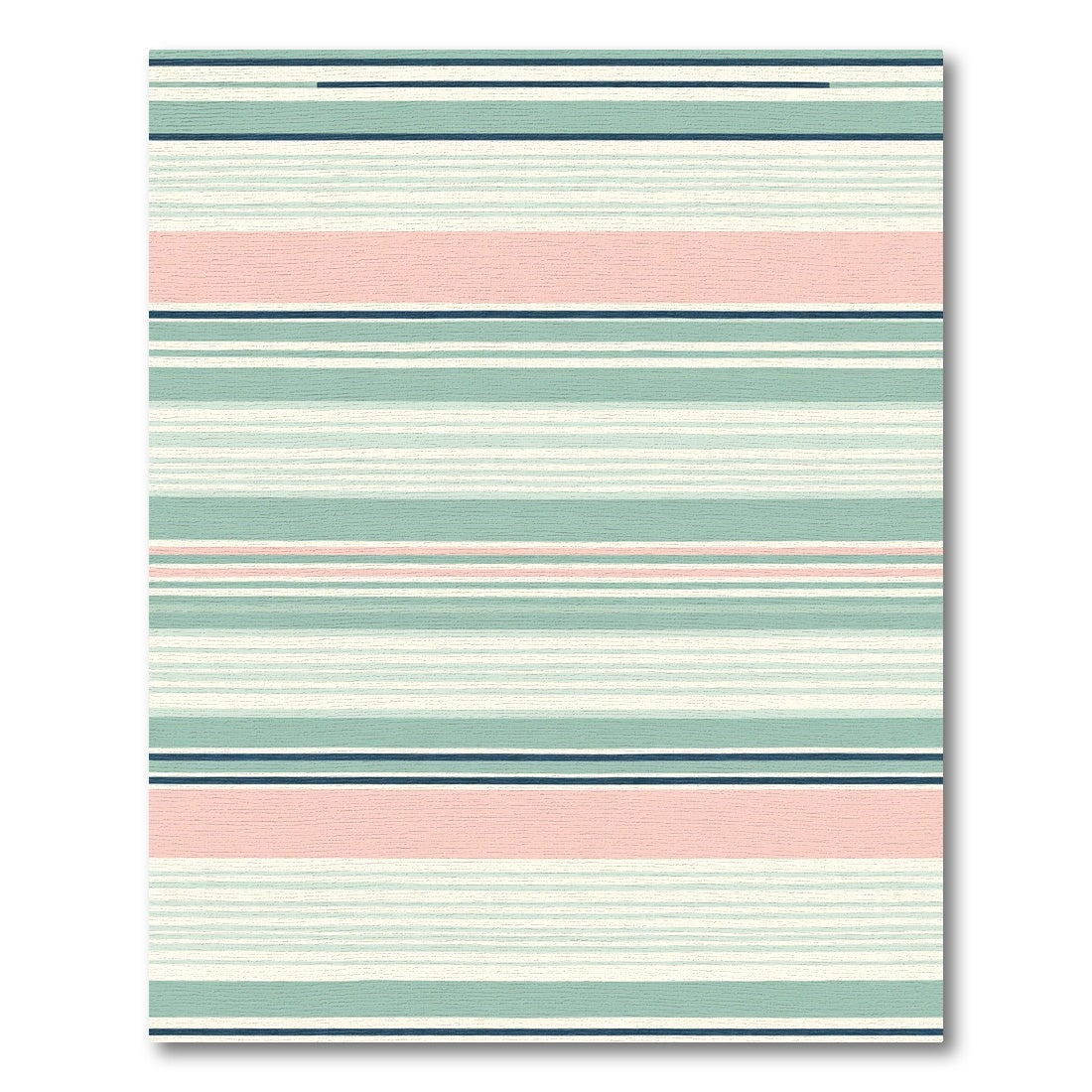 Modern Soft Striped Coral Green Rug