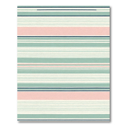Modern Soft Striped Coral Green Rug