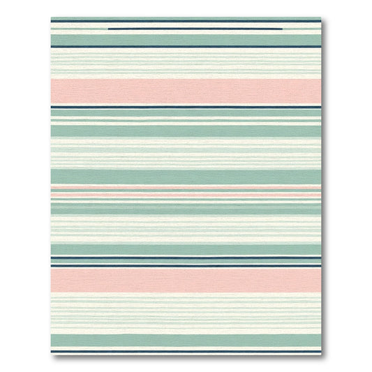 Modern Soft Striped Coral Green Rug