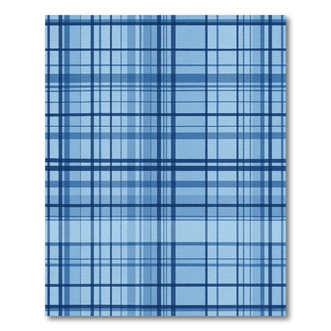 Classic Blue Plaid Lines Rug