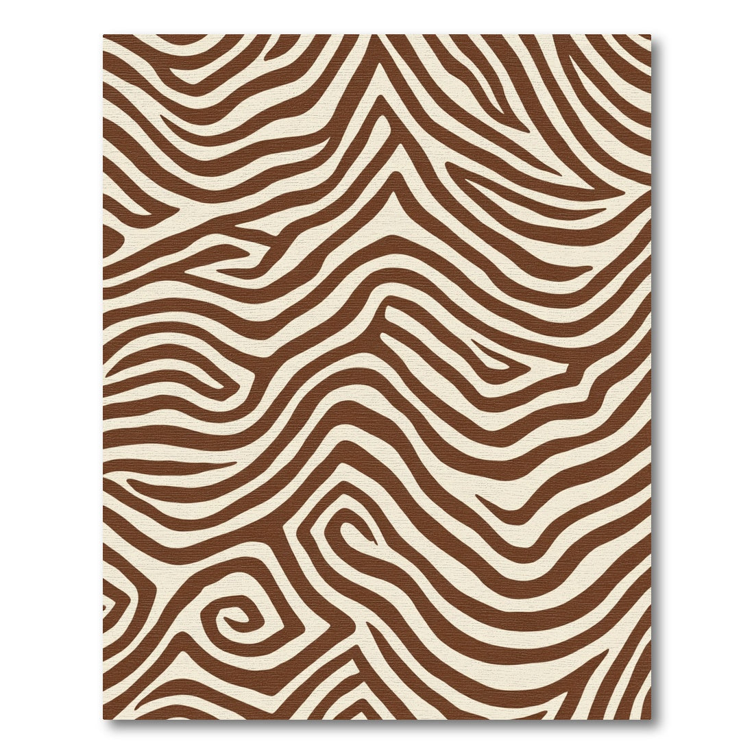 Brown Cream Wavy Stripe Abstract Rug