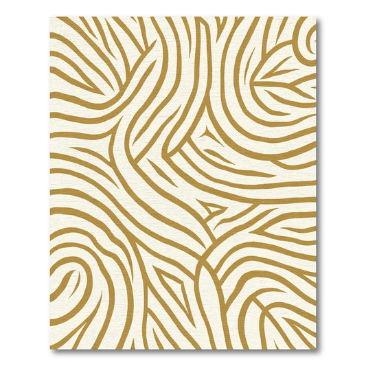 Golden Tawny Abstract Swirl Rug
