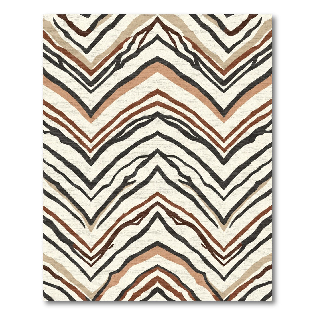 Earthy Zigzag Animal Stripe Rug