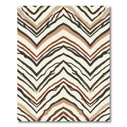 Earthy Zigzag Animal Stripe Rug