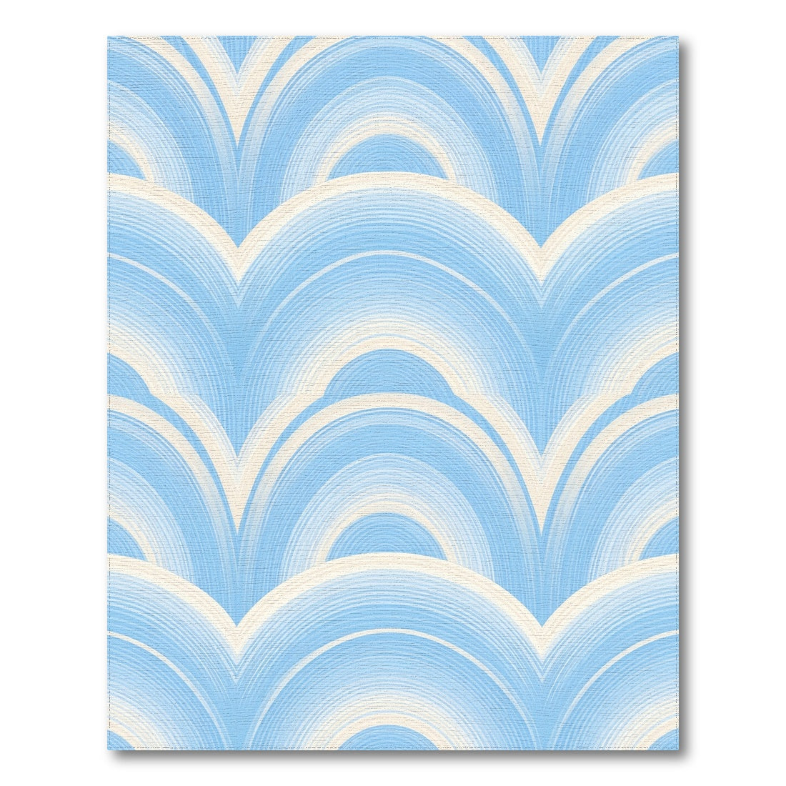 Blue Scalloped Wave Area Rug
