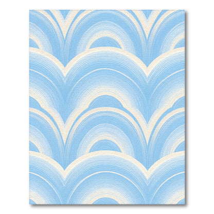 Blue Scalloped Wave Area Rug