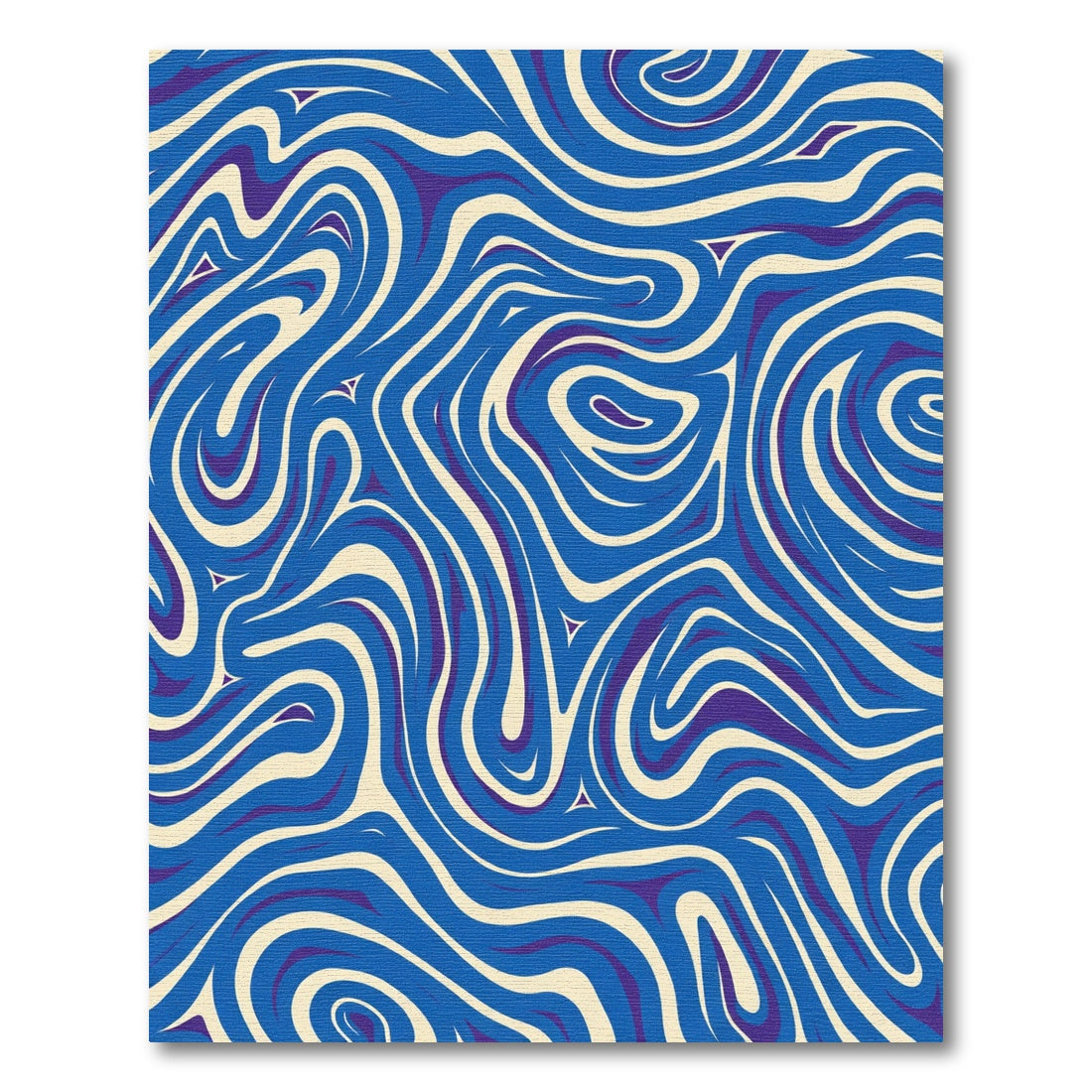 Bold Blue Swirling Wave Rug