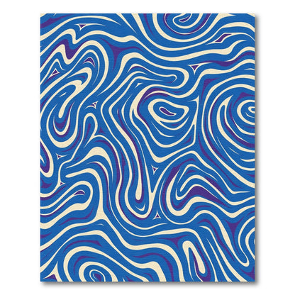 Bold Blue Swirling Wave Rug
