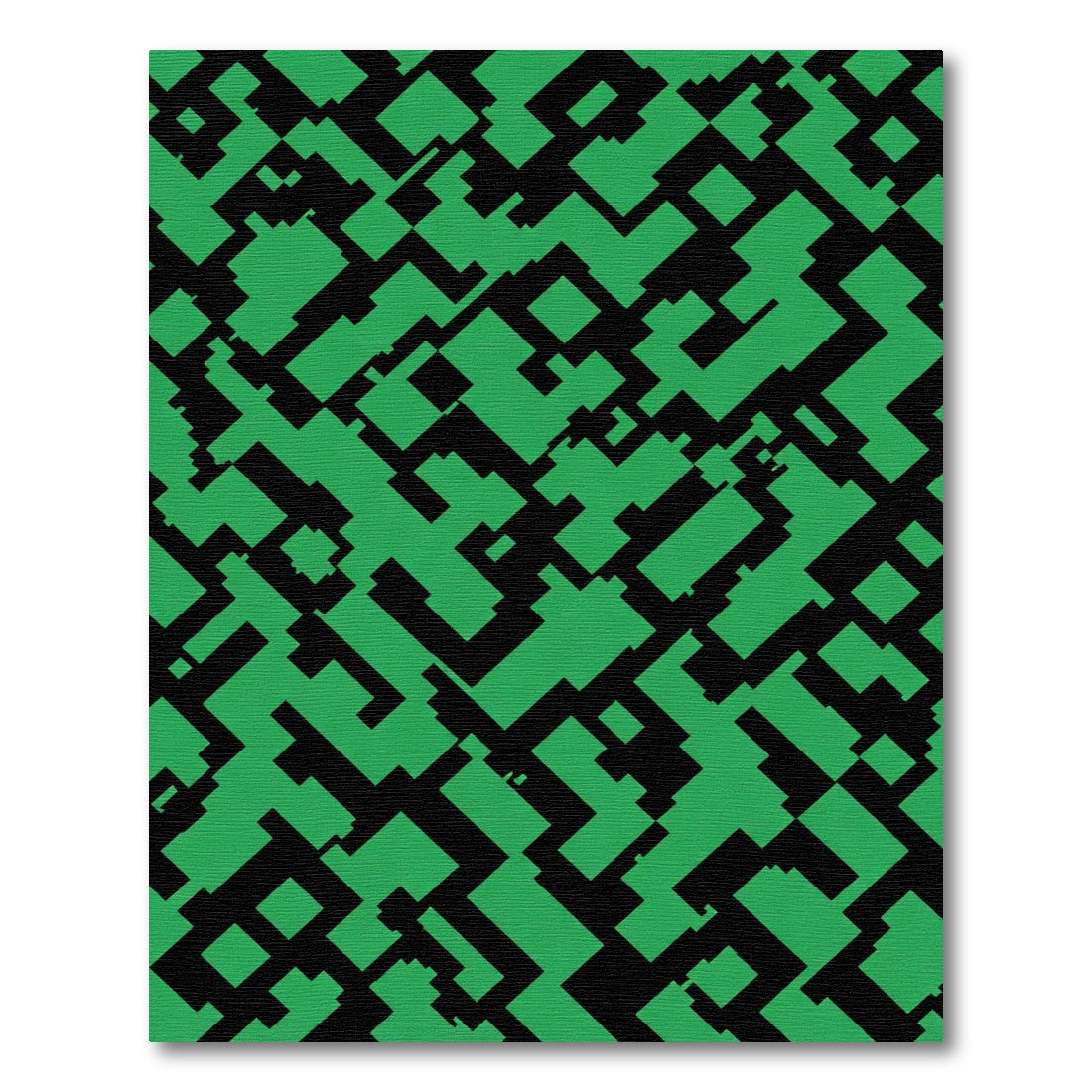 Bright Green Geometric Fragment Layout Rug
