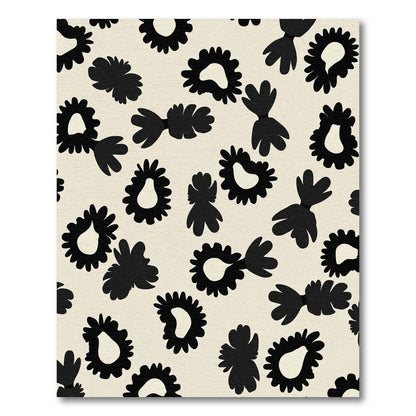 Black Floral Leopard Print Rug
