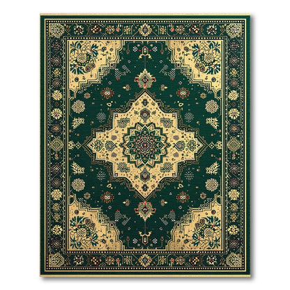 Medallion Traditional Persian Emerald Green Persian Medallion Area Rug