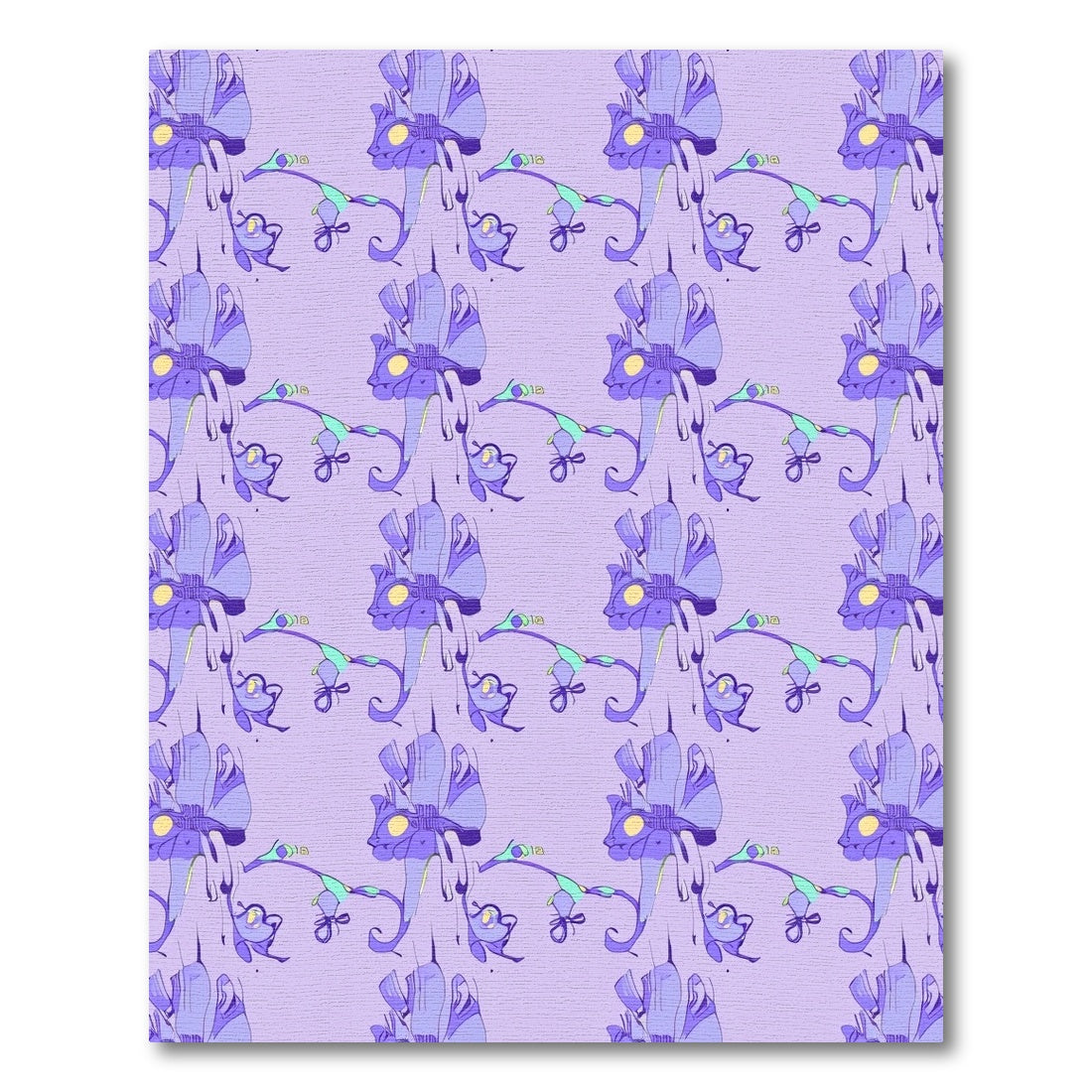 Whimsical Purple Floral Branch Rug