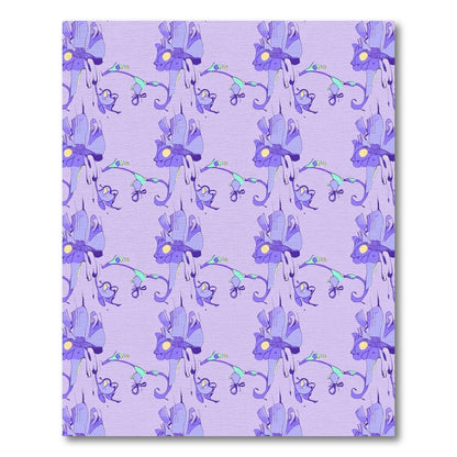 Whimsical Purple Floral Branch Rug