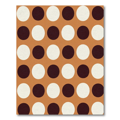 Retro Brown White Polka Dot Rounds Rug