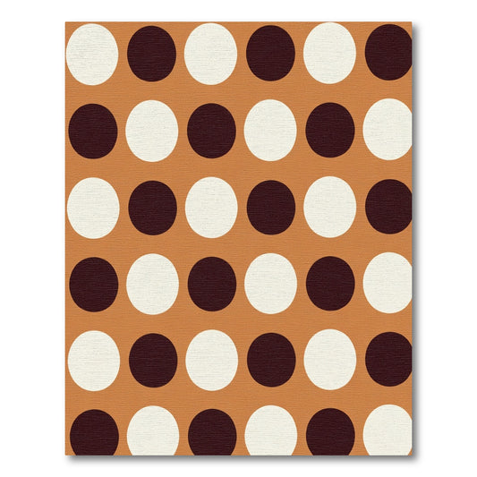 Retro Brown White Polka Dot Rounds Rug