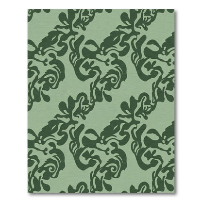 Tender Green Abstract Swirl Rug