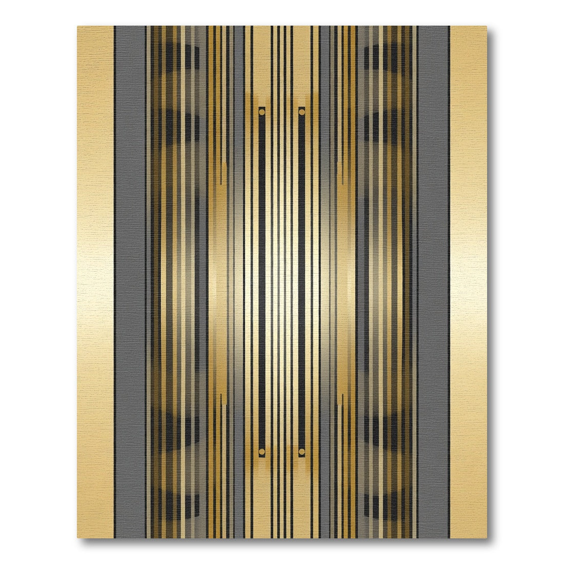 Glamorous Gold Gray Vertical Stripe Rug