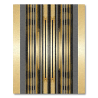 Glamorous Gold Gray Vertical Stripe Rug