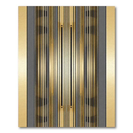 Glamorous Gold Gray Vertical Stripe Rug
