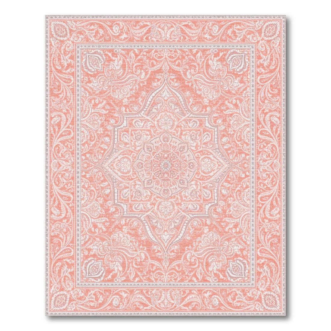 Pink Persian Medallion Area Rug