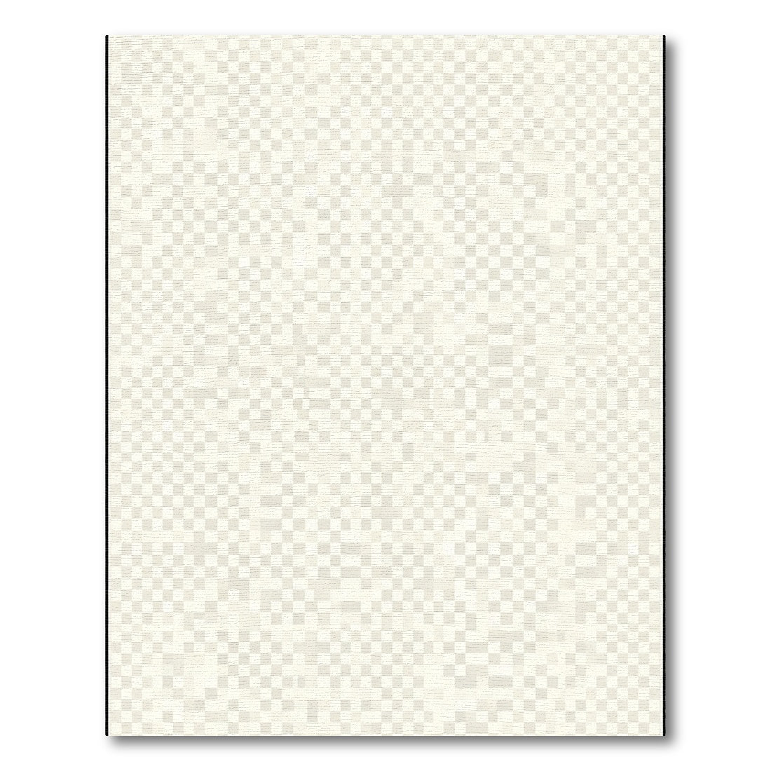 Cream Ecru Textured Contemporary Square Rug